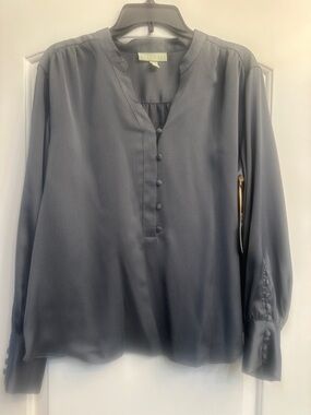 Vince Camuto x RyeGrass Textured Button-Front Blouse